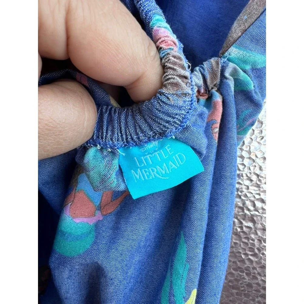 Disney The‎ Little Mermaid Ariel Blue Chambray Ruffle Dress Girls 5T 74D0996LM